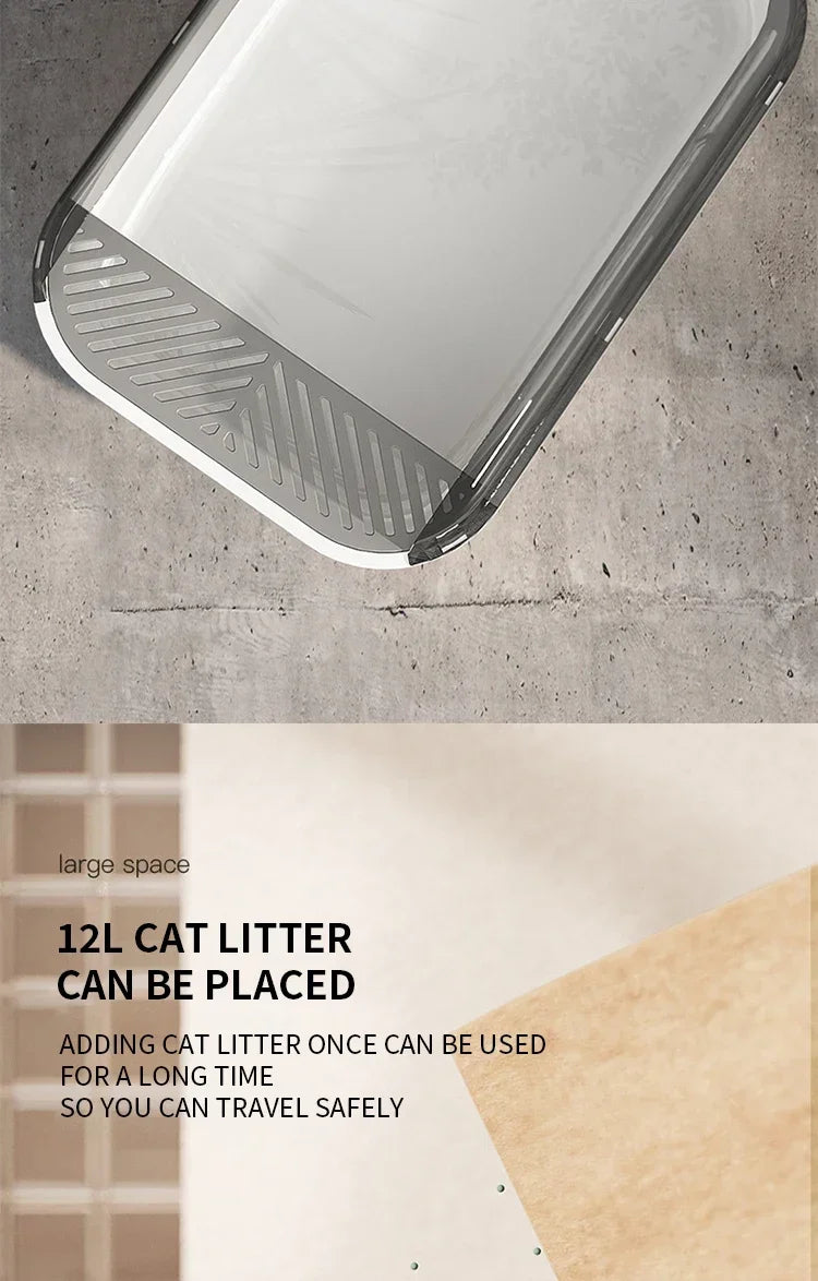 Large Capacity Cat Litter Box Semi-closed Plastic Sand Box for Cats Pet Toilet Anti Splash Cat Tray Bedpan Pet Supplies