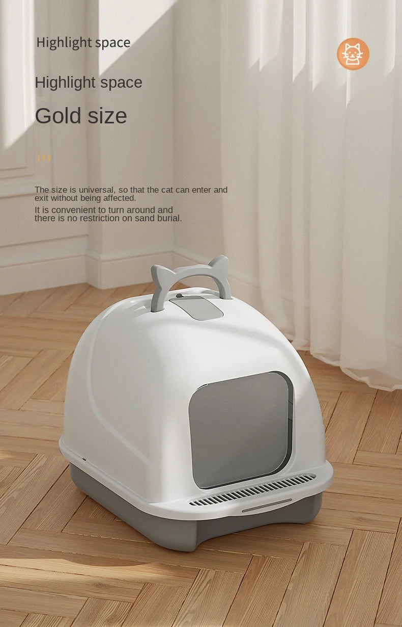 Fully Enclosed Cat Litter Box Large Cat Litter Box Anti-Splashing and Deodorizing Toilet Pet Supplies