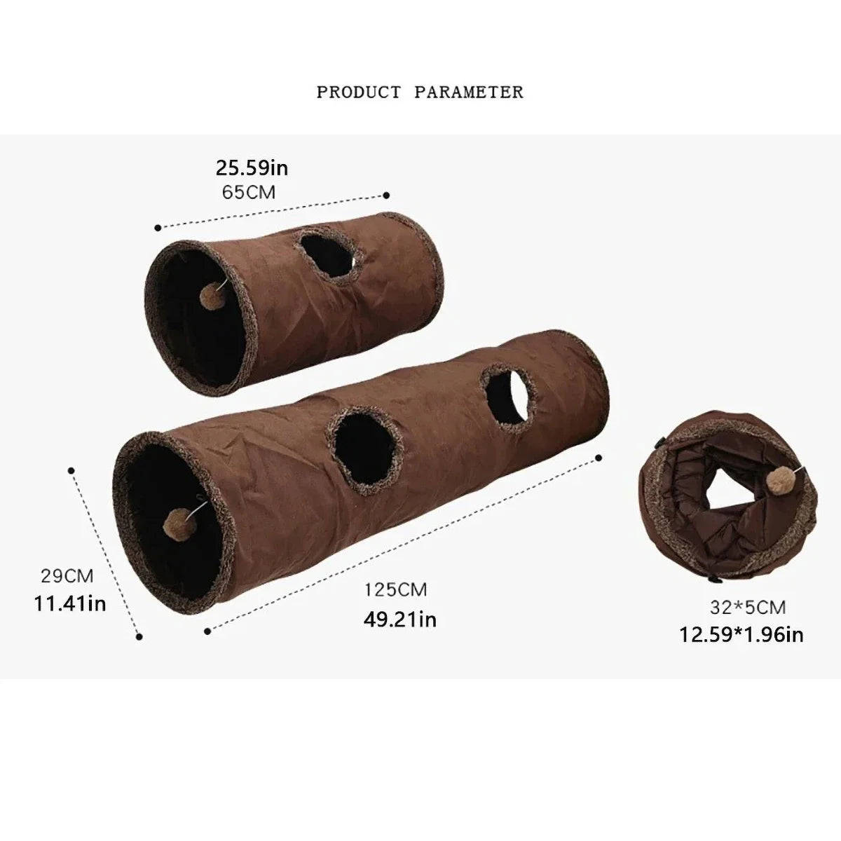 Cat Toys Tente Chat Suede Long 125cm Cat Tunnel Collapsible Tunnel Non-staining Dirt-resistant Simple Style Pet Products Pet Toy