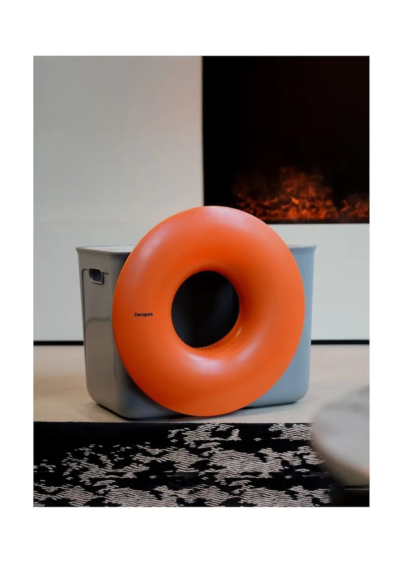Large Cat Litter Box Semi-enclosed Doughnut Designed Prevent Spillage Deodorize Cat Toilet Pet Products Cleaning Accessories
