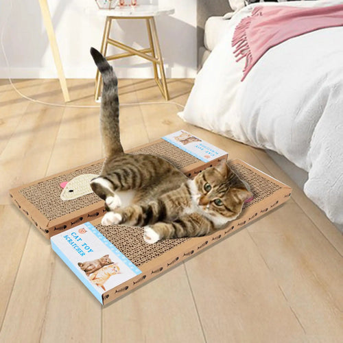 2 Pieces Pet Cat Scratcher Pads ,Corrugated Cardboard ,Cats Scratching Board for