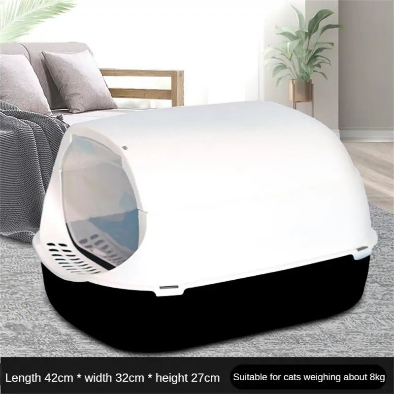 Pet Litter Box Fully Enclosed Spillproof Deodorant Cat Toilet Two-Way Shovel Large Capacity Cat Litter Box Sandbox For Cat