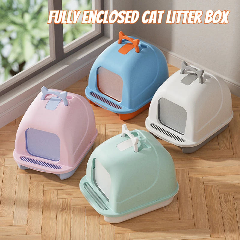 Fully Enclosed Cat Litter Box Large Cat Litter Box Anti-Splashing and Deodorizing Toilet Pet Supplies