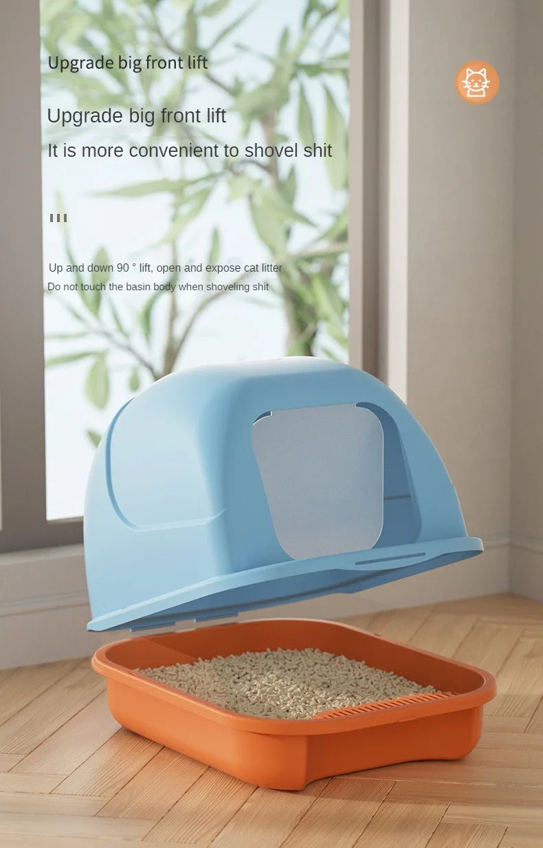 Fully Enclosed Cat Litter Box Large Cat Litter Box Anti-Splashing and Deodorizing Toilet Pet Supplies