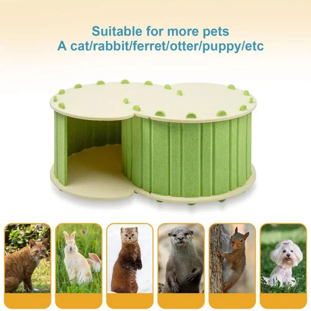 Cozy Semi-Enclosed Cat Nest Hiding Cave with Pet Tunnel, Four Seasons Universal, Wear-Resistant & Durable, Interactive Foldable