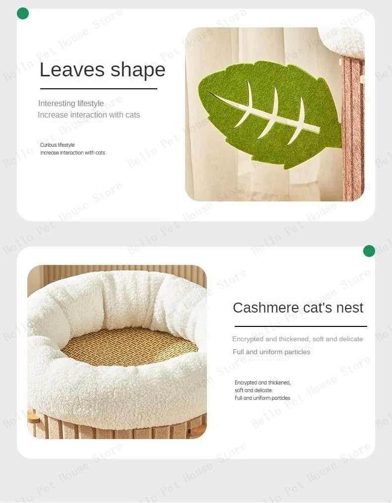 Multi-layer Felt Cat House Multi-function Tree Stump Cat House Wear-resistant Cat Scratching Board Pet Supplies Pet Furniture