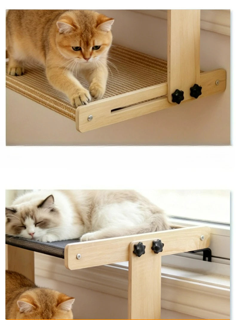 Cat Tree Double Layer Hanging Cat Hammock Scratcher All-Season Universal Pet Beds Window Perch for Cats Scratching Board