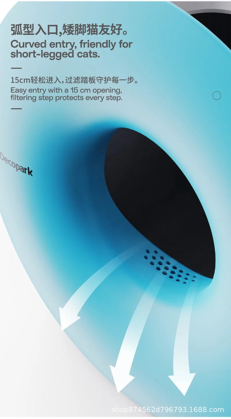 Large Cat Litter Box Semi-enclosed Doughnut Designed Prevent Spillage Deodorize Cat Toilet Pet Products Cleaning Accessories
