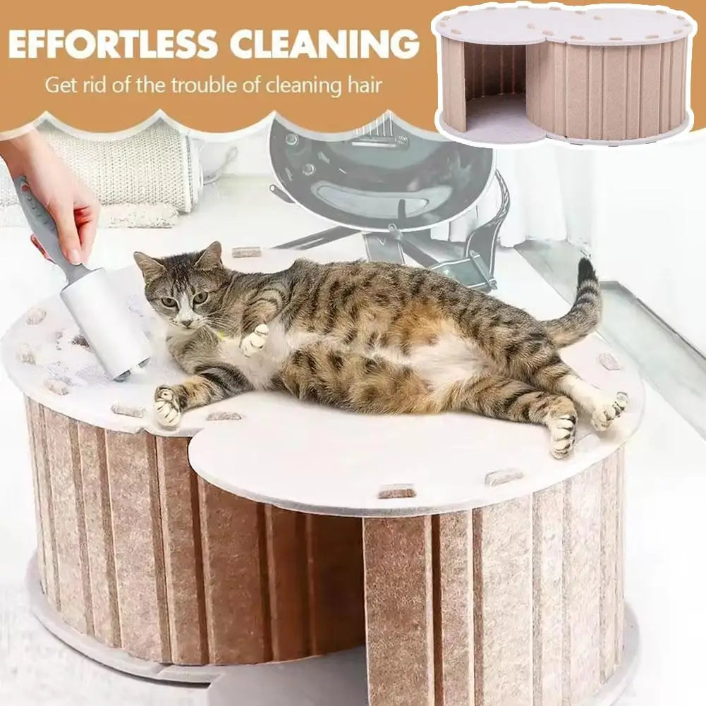 Cozy Semi-Enclosed Cat Nest Hiding Cave with Pet Tunnel, Four Seasons Universal, Wear-Resistant & Durable, Interactive Foldable