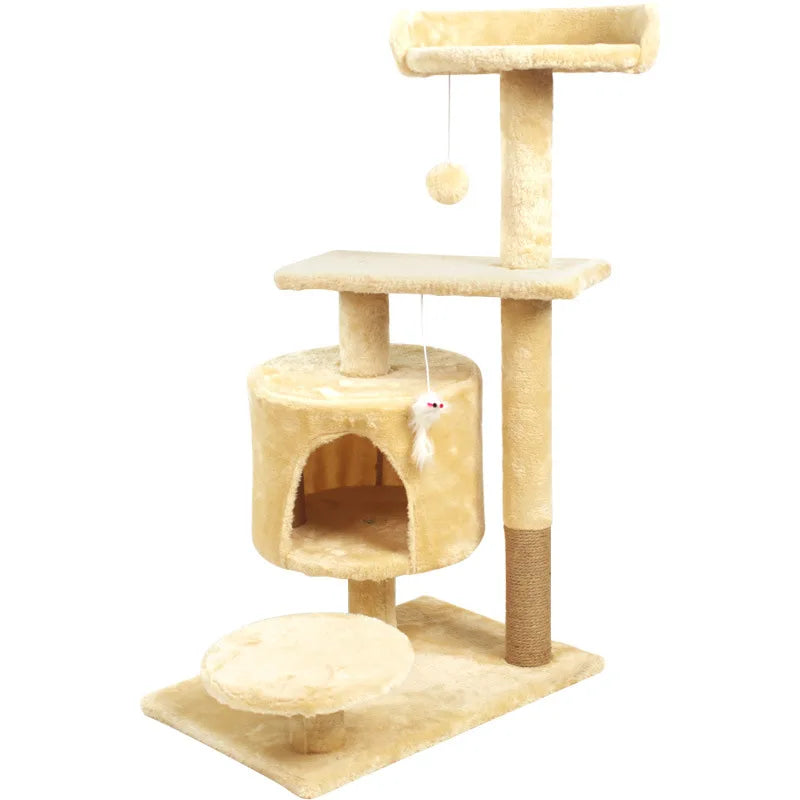 Large Cat Tree Tower with Scratching Posts & Cozy Cat Bed, Heavy Duty Climbing Frame Activity Center for Indoor Large Cats