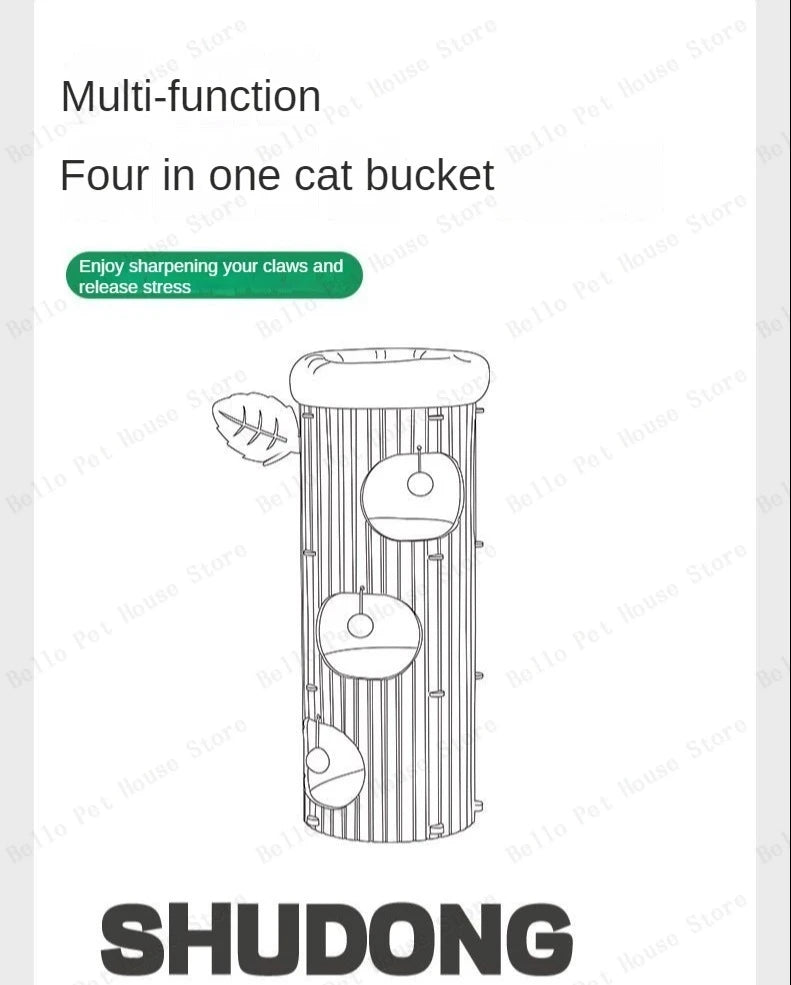 Multi-layer Felt Cat House Multi-function Tree Stump Cat House Wear-resistant Cat Scratching Board Pet Supplies Pet Furniture