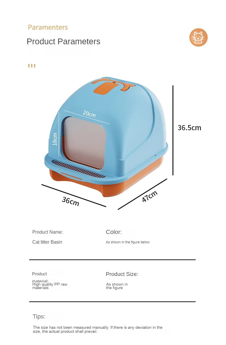 Fully Enclosed Cat Litter Box Large Cat Litter Box Anti-Splashing and Deodorizing Toilet Pet Supplies