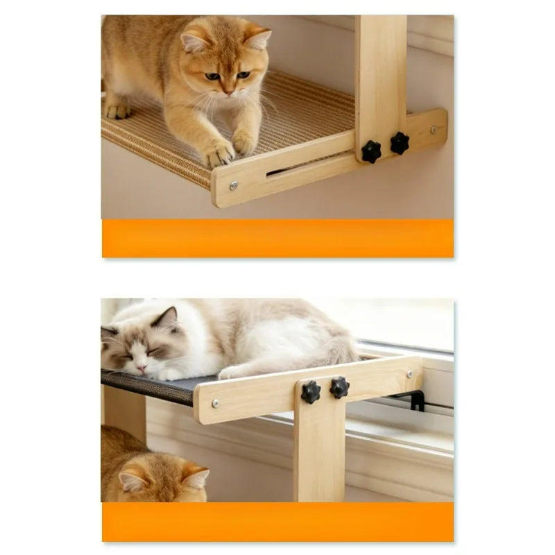 Cat Tree Double Layer Hanging Cat Hammock Scratcher All-Season Universal Pet Beds Window Perch for Cats Scratching Board