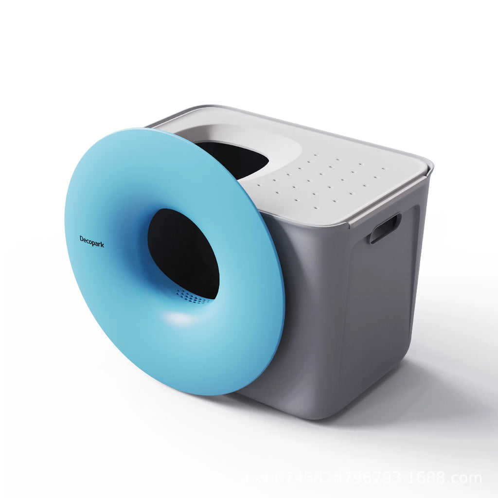 Large Cat Litter Box Semi-enclosed Doughnut Designed Prevent Spillage Deodorize Cat Toilet Pet Products Cleaning Accessories