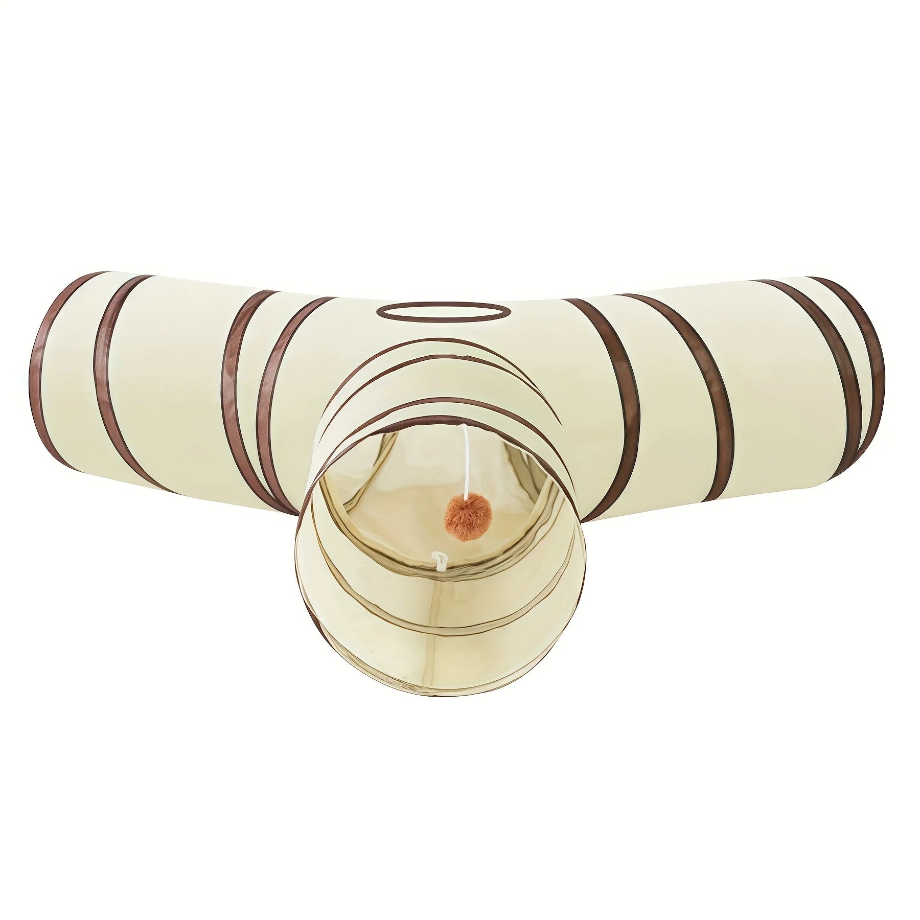 Beige Pet Cat Tunnel Toys Foldable Pet Cat Kitty Training Interactive Fun Toy For Cats Rabbit Animal Play Tunnel Tube