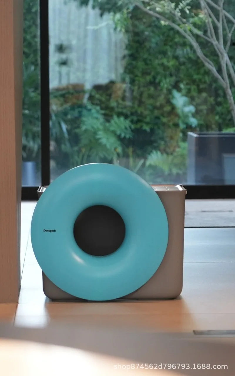 Large Cat Litter Box Semi-enclosed Doughnut Designed Prevent Spillage Deodorize Cat Toilet Pet Products Cleaning Accessories