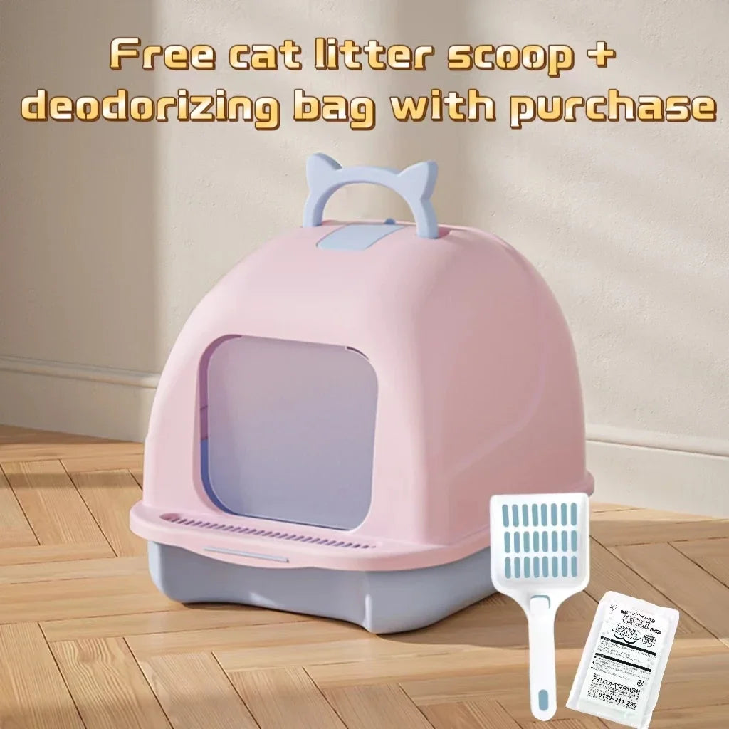Fully Enclosed Cat Litter Box Large Cat Litter Box Anti-Splashing and Deodorizing Toilet Pet Supplies
