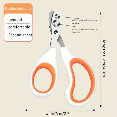 1pc Pet Stainless Steel Scissor Nail Clipper Prevent bleeding and accidental injury with circular hole For Cats And Dogs Beauty