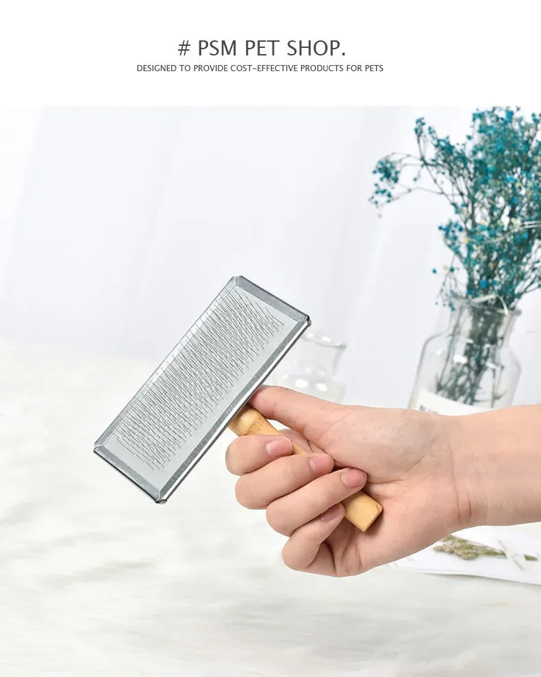 Pet Cat and Dog Grooming Supplies: Hair Remover Brush, Wood Combs, Flea Comb for Shedding