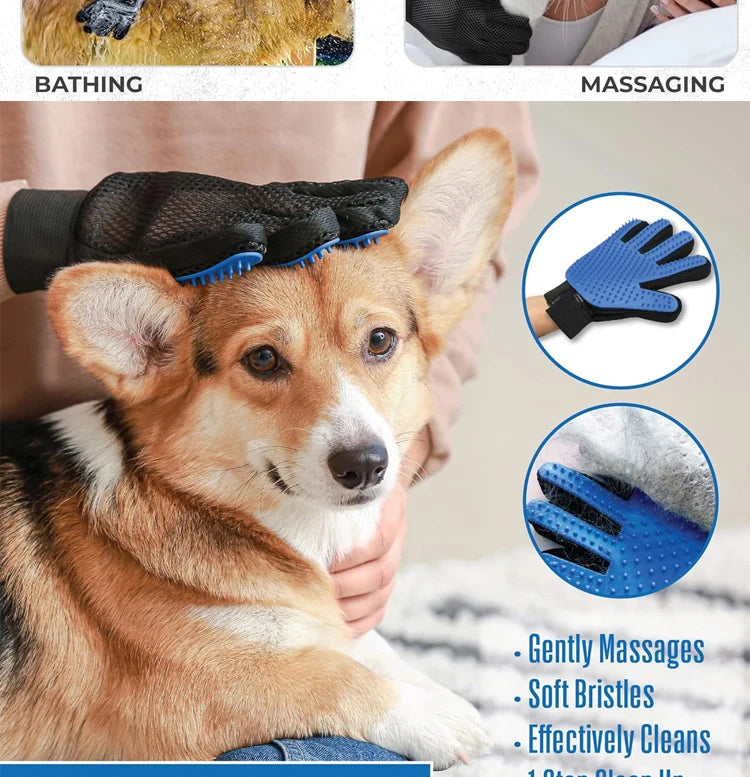 Pet Cat Grooming Gloves Cats Hair Brush and Comb Gloves to Bathe Dogs Cleaning Hair Removal for Dog Animal Use Accessoies
