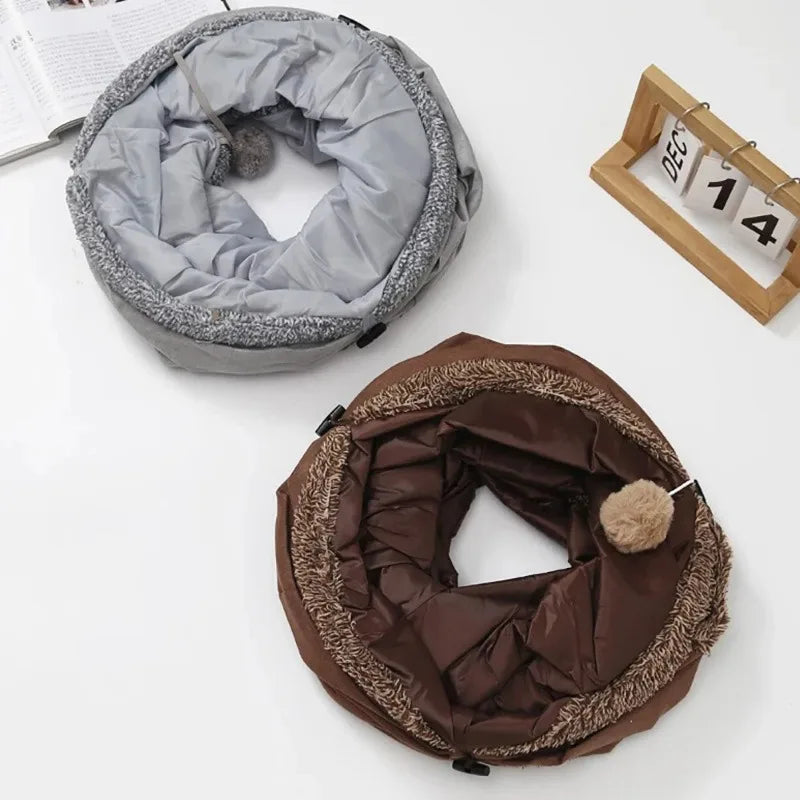 Cat Toys Tente Chat Suede Long 125cm Cat Tunnel Collapsible Tunnel Non-staining Dirt-resistant Simple Style Pet Products Pet Toy