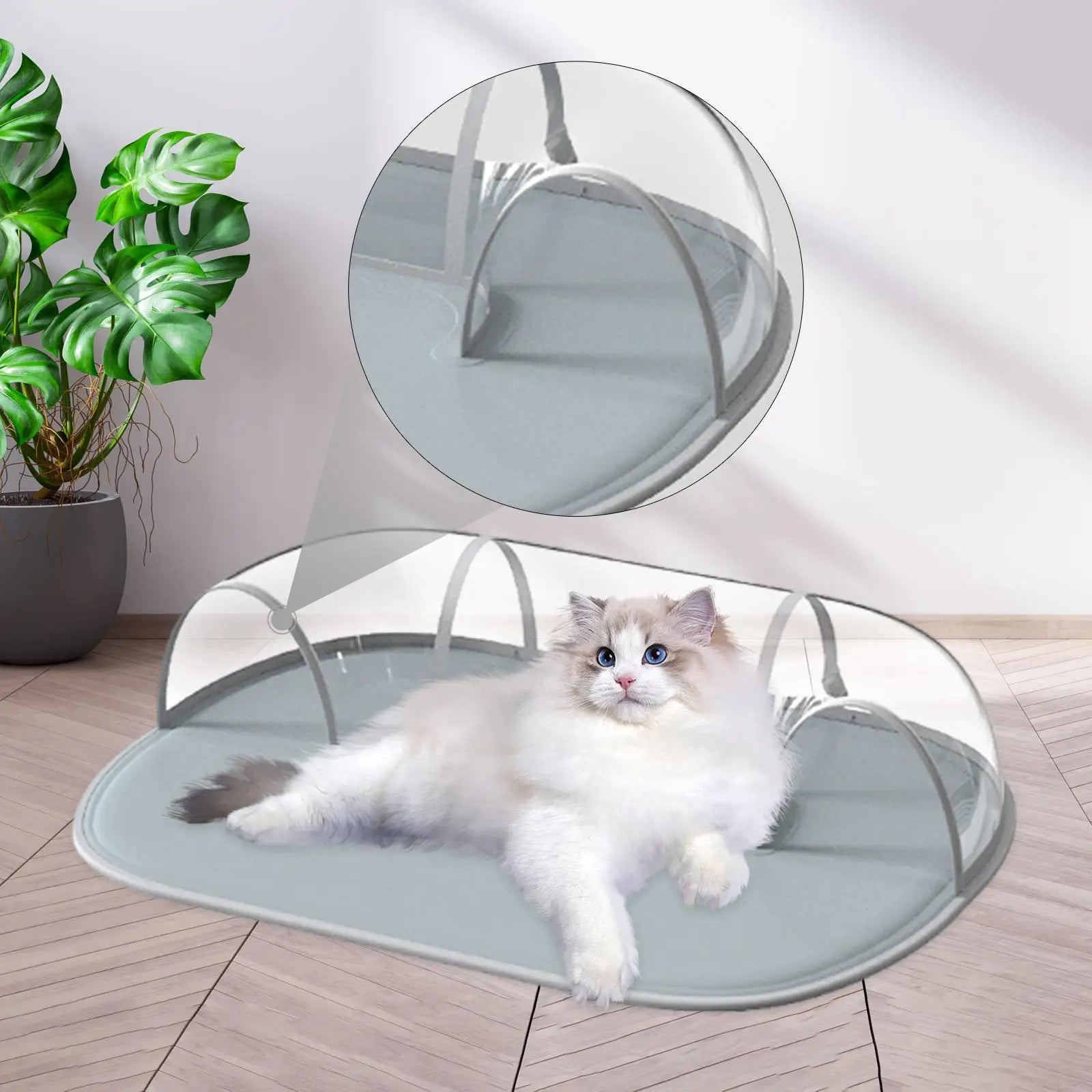 Cat Cooling Bed with Tunnel Waterproof Water Filled Bed Comfortable Play Tube for Indoor Cats Bunny Exercise Hamster Summer