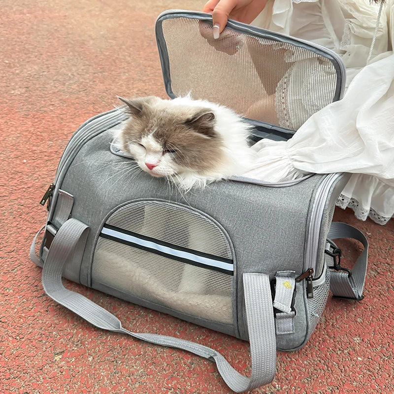 Cat Bags Portable Dog Carrier Bag Mesh Breathable Foldable Cats Carrier Bag Travel Breathable Transport Handbag Pet Travel Bags