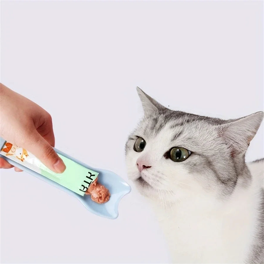 Cat Strip Squeeze Spoon Cat Bar Feeder Pet Food Spoon Pet Supplies Spoon Licking Wet Cat Handling Pet Liquid Snacks Feeding Tool