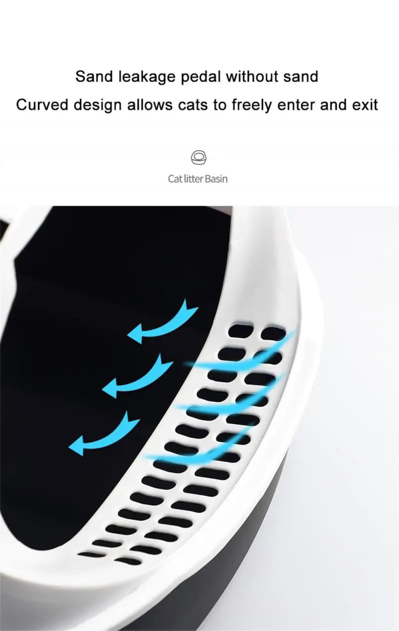 Pet Litter Box Fully Enclosed Spillproof Deodorant Cat Toilet Two-Way Shovel Large Capacity Cat Litter Box Sandbox For Cat
