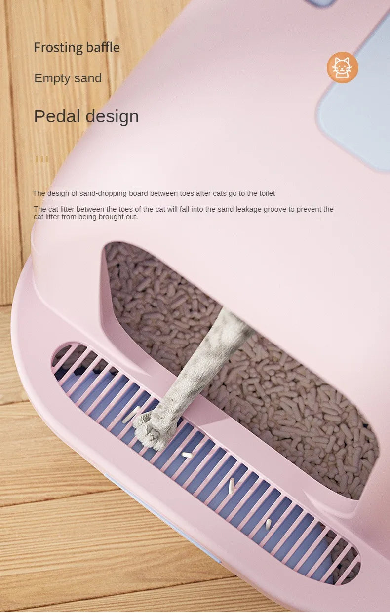 Fully Enclosed Cat Litter Box Large Cat Litter Box Anti-Splashing and Deodorizing Toilet Pet Supplies