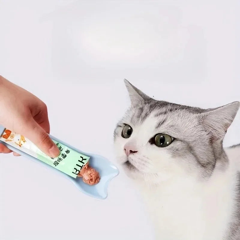Cat Strip Squeeze Spoon Cat Bar Feeder Pet Food Spoon Pet Supplies Spoon Licking Wet Cat Handling Pet Liquid Snacks Feeding Tool