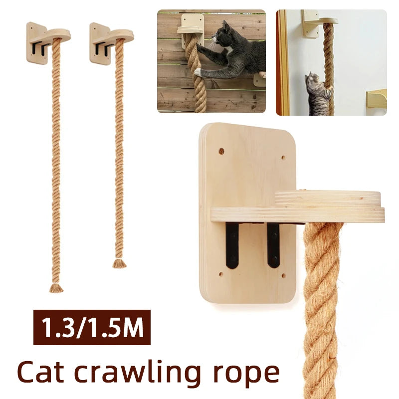 Cat Wall Climbing Sisal Rope Cat Climber Tree Wall  Climbing Tower Toy Indoor Cats Posts Kitten Rope Ladder Suitable for Playing