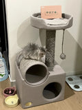 Tunnel Small Cat Climbing Frame Cat Tree Tower with Scratching Posts Condo House Pet Supplies
