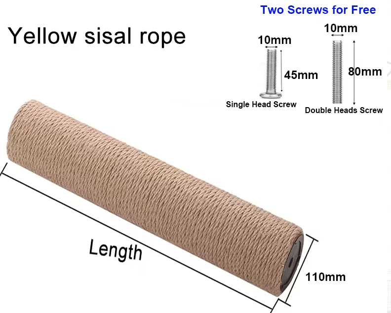 DIY Cat Climbing Tree Tower Pole Accessories Replacements Pet Cat Toys Scratching Posts Hard Paper Tube Pillars With Sisal Ropes