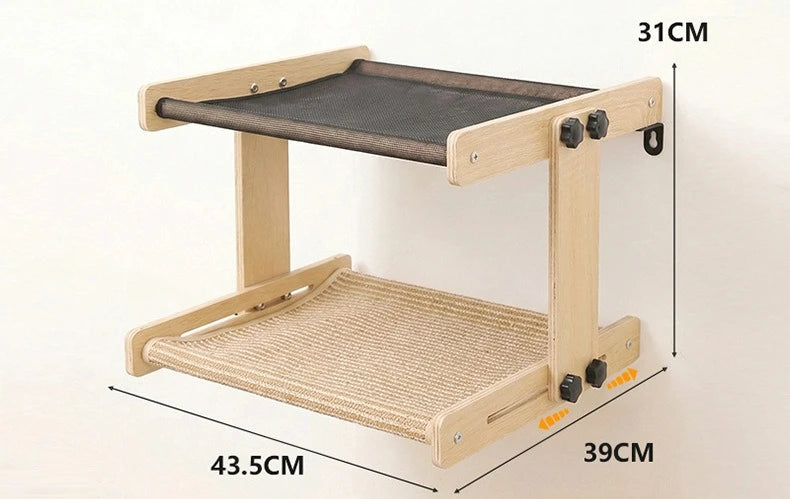 Cat Tree Double Layer Hanging Cat Hammock Scratcher All-Season Universal Pet Beds Window Perch for Cats Scratching Board