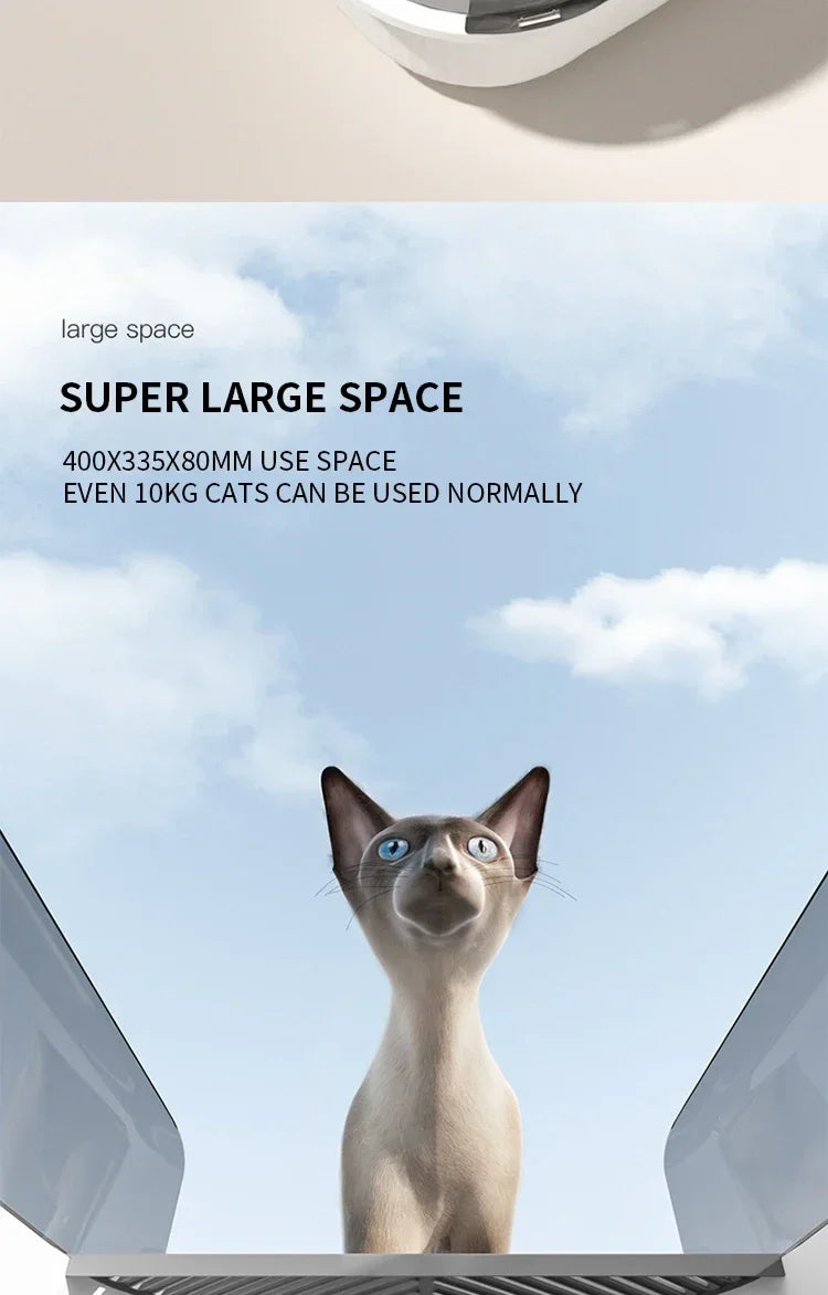 Large Capacity Cat Litter Box Semi-closed Plastic Sand Box for Cats Pet Toilet Anti Splash Cat Tray Bedpan Pet Supplies