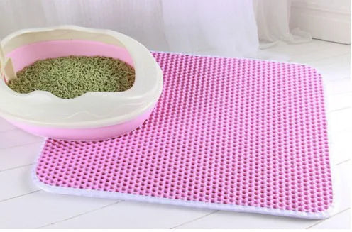 Waterproof Double Layer Cat Litter Mat Cat Litter Box Mat Cats Sand Removal Pad Bed Mat Pet Clean Pad Cat Accessories 5 Sizes