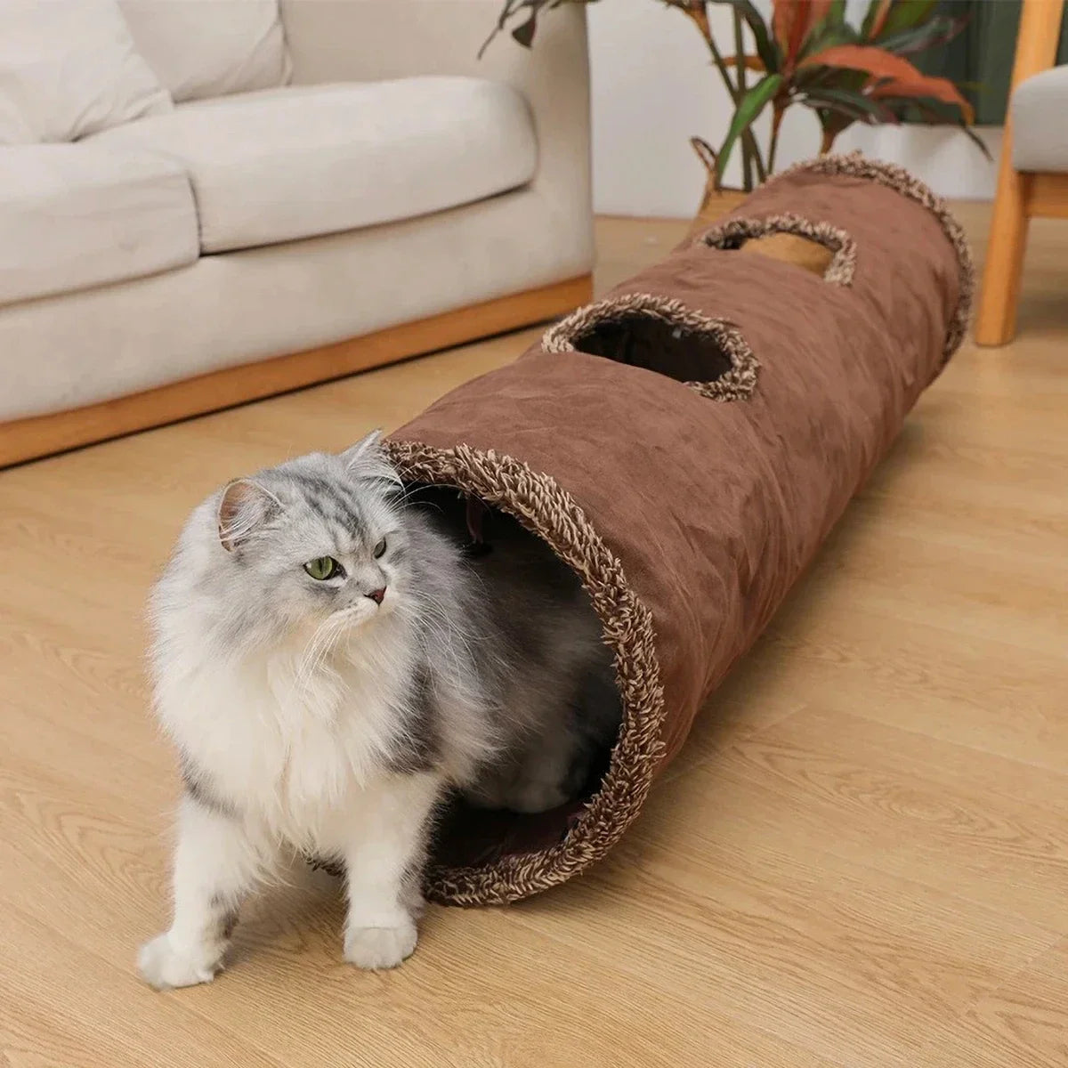Cat Toys Tente Chat Suede Long 125cm Cat Tunnel Collapsible Tunnel Non-staining Dirt-resistant Simple Style Pet Products Pet Toy