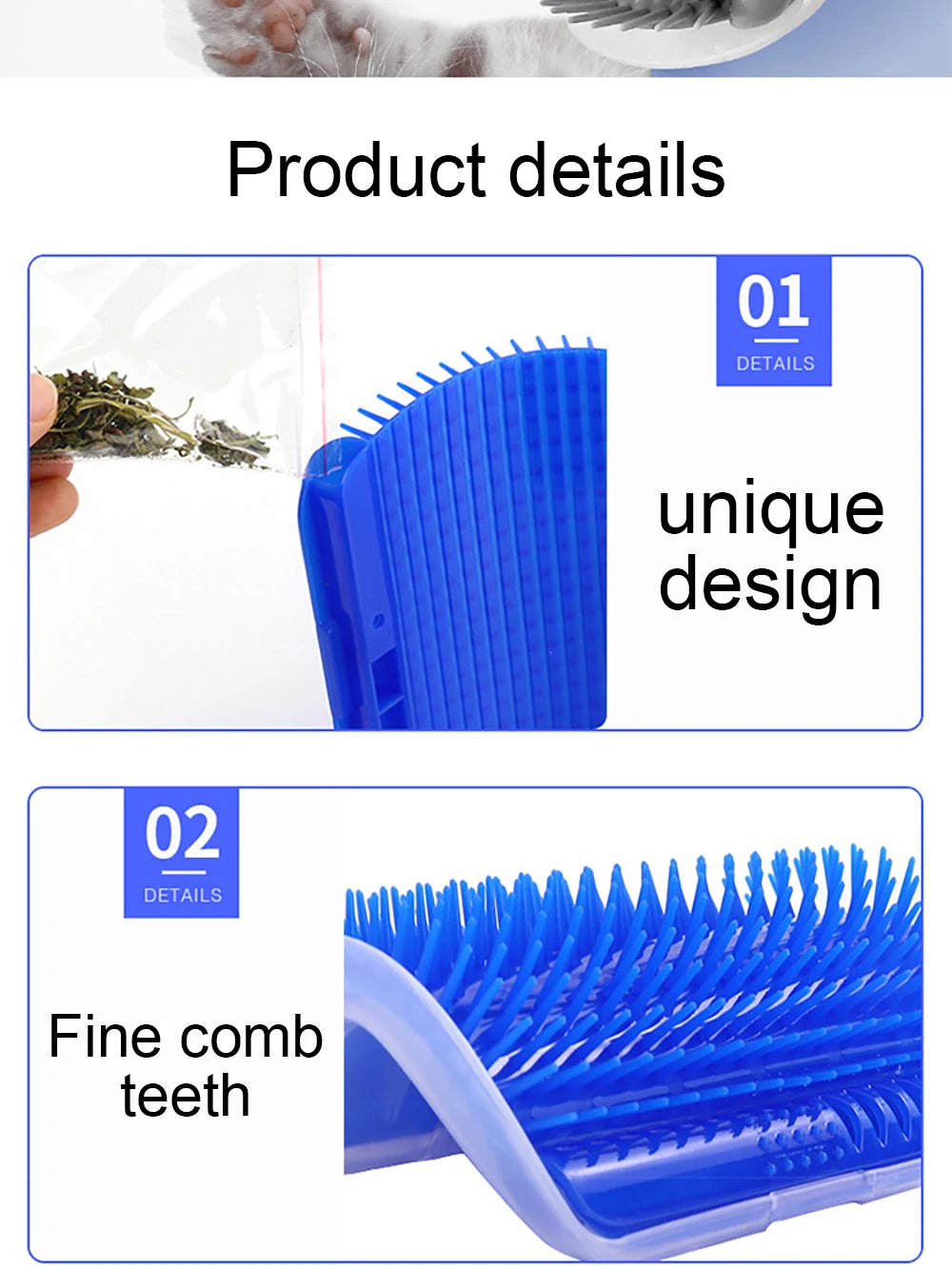 Best-selling Item Massager for Cats PP Material Pets Goods Brush Remove Hair Comb Grooming Table Dogs Care Royal