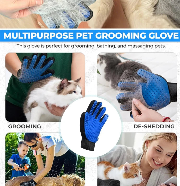 Pet Cat Grooming Gloves Cats Hair Brush and Comb Gloves to Bathe Dogs Cleaning Hair Removal for Dog Animal Use Accessoies