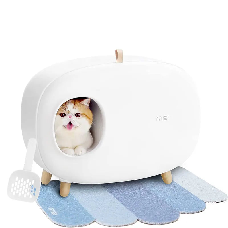 Cat Litter Box Fully-Enclosed Large Space Litter Box with Lid Prevent Sand Leakage  Isolate Odors Design for cat under 11 pounds