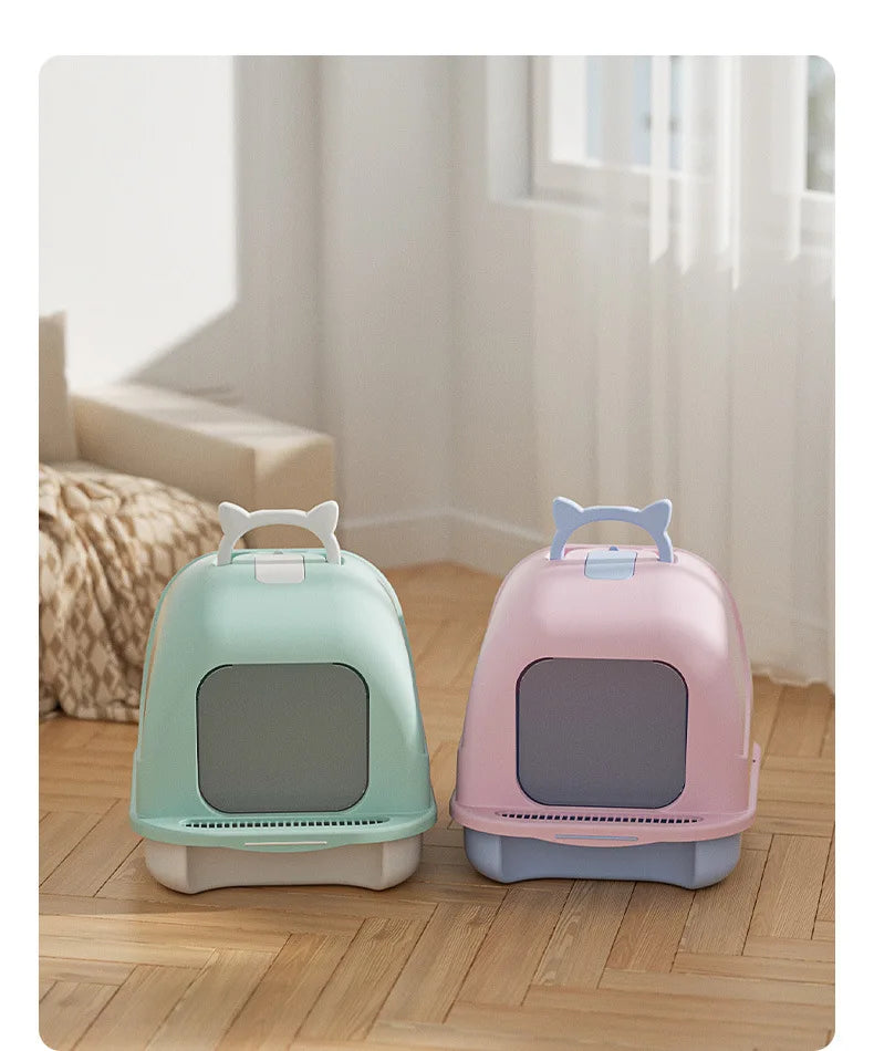 Fully Enclosed Cat Litter Box Large Cat Litter Box Anti-Splashing and Deodorizing Toilet Pet Supplies