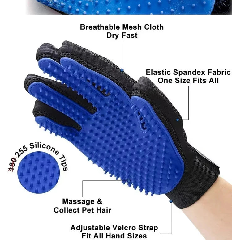 Pet Cat Grooming Gloves Cats Hair Brush and Comb Gloves to Bathe Dogs Cleaning Hair Removal for Dog Animal Use Accessoies