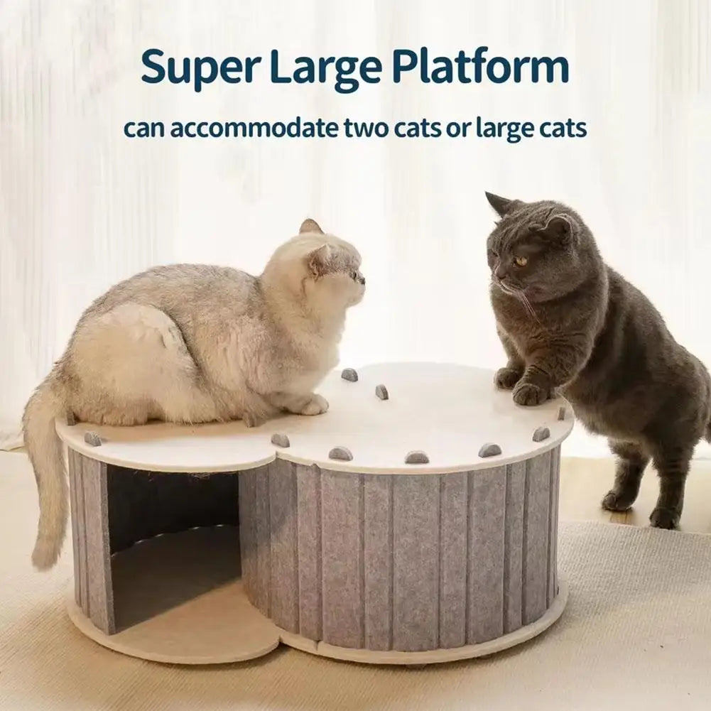 Cozy Semi-Enclosed Cat Nest Hiding Cave with Pet Tunnel, Four Seasons Universal, Wear-Resistant & Durable, Interactive Foldable