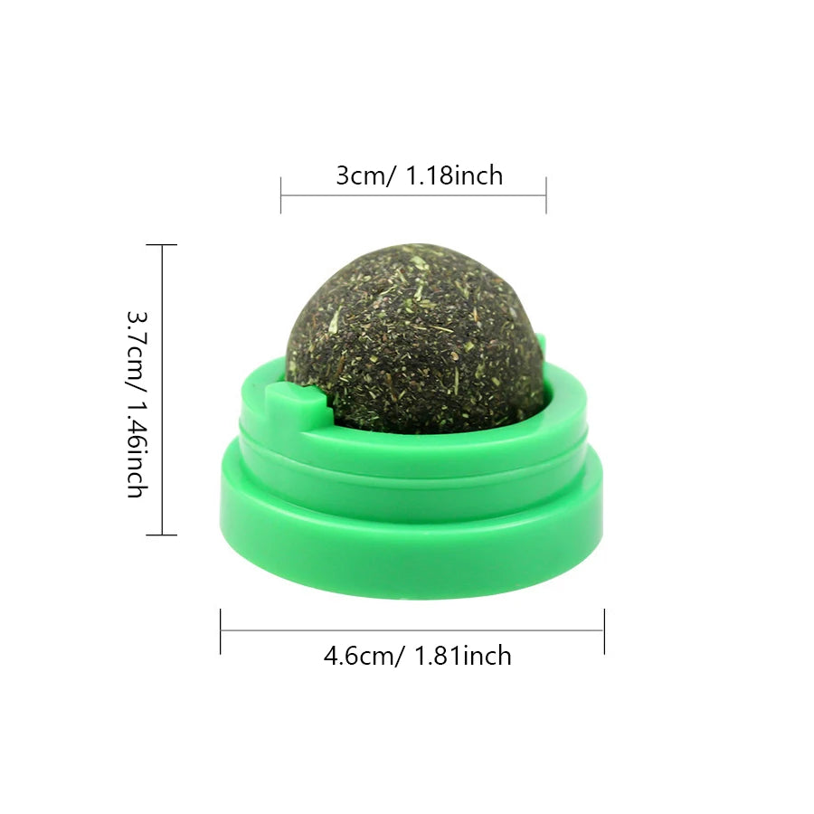 Interactive Spinning Catnip & Mint Ball for Cats Natural Dental Care Chew Toy Hairball Control Kitten Chew Toy