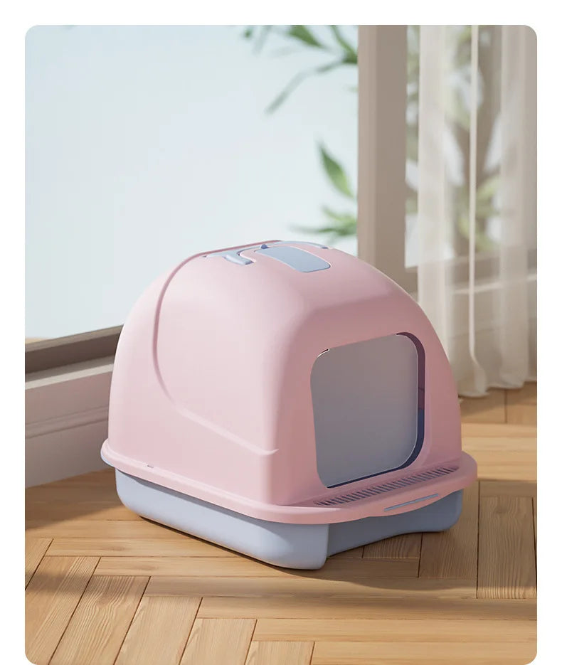 Fully Enclosed Cat Litter Box Large Cat Litter Box Anti-Splashing and Deodorizing Toilet Pet Supplies