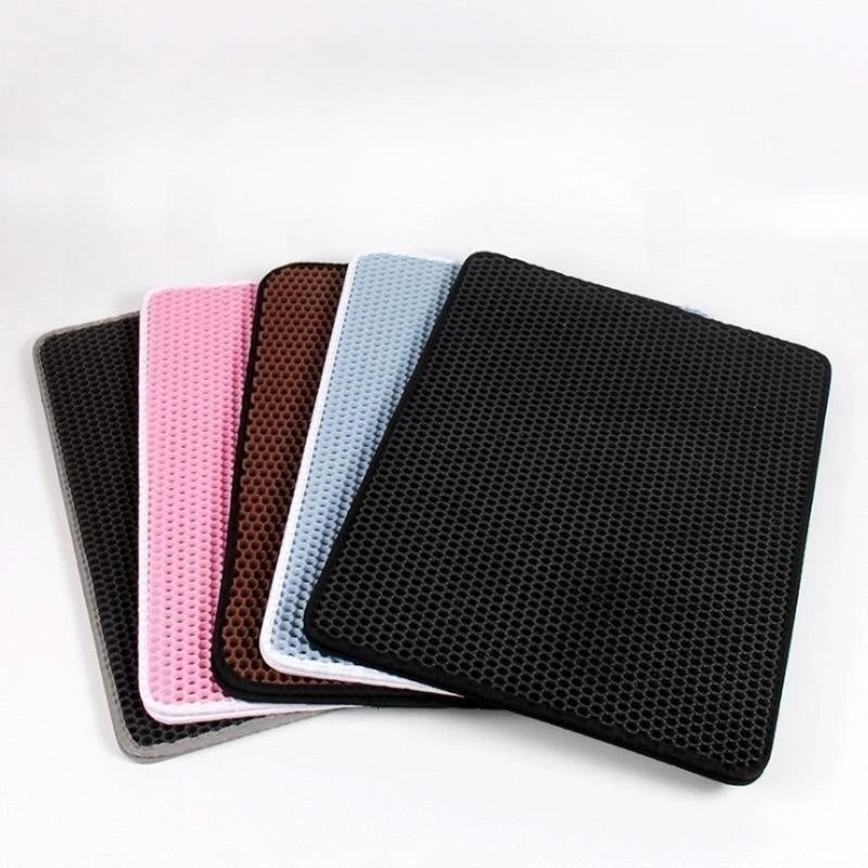Waterproof Double Layer Cat Litter Mat Cat Litter Box Mat Cats Sand Removal Pad Bed Mat Pet Clean Pad Cat Accessories 5 Sizes