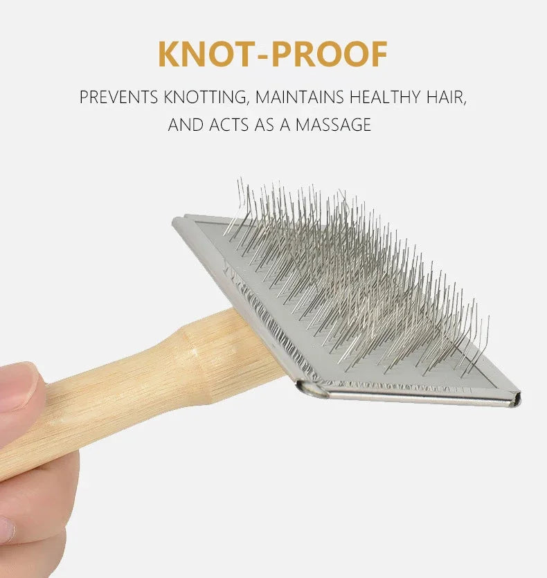 Pet Cat and Dog Grooming Supplies: Hair Remover Brush, Wood Combs, Flea Comb for Shedding