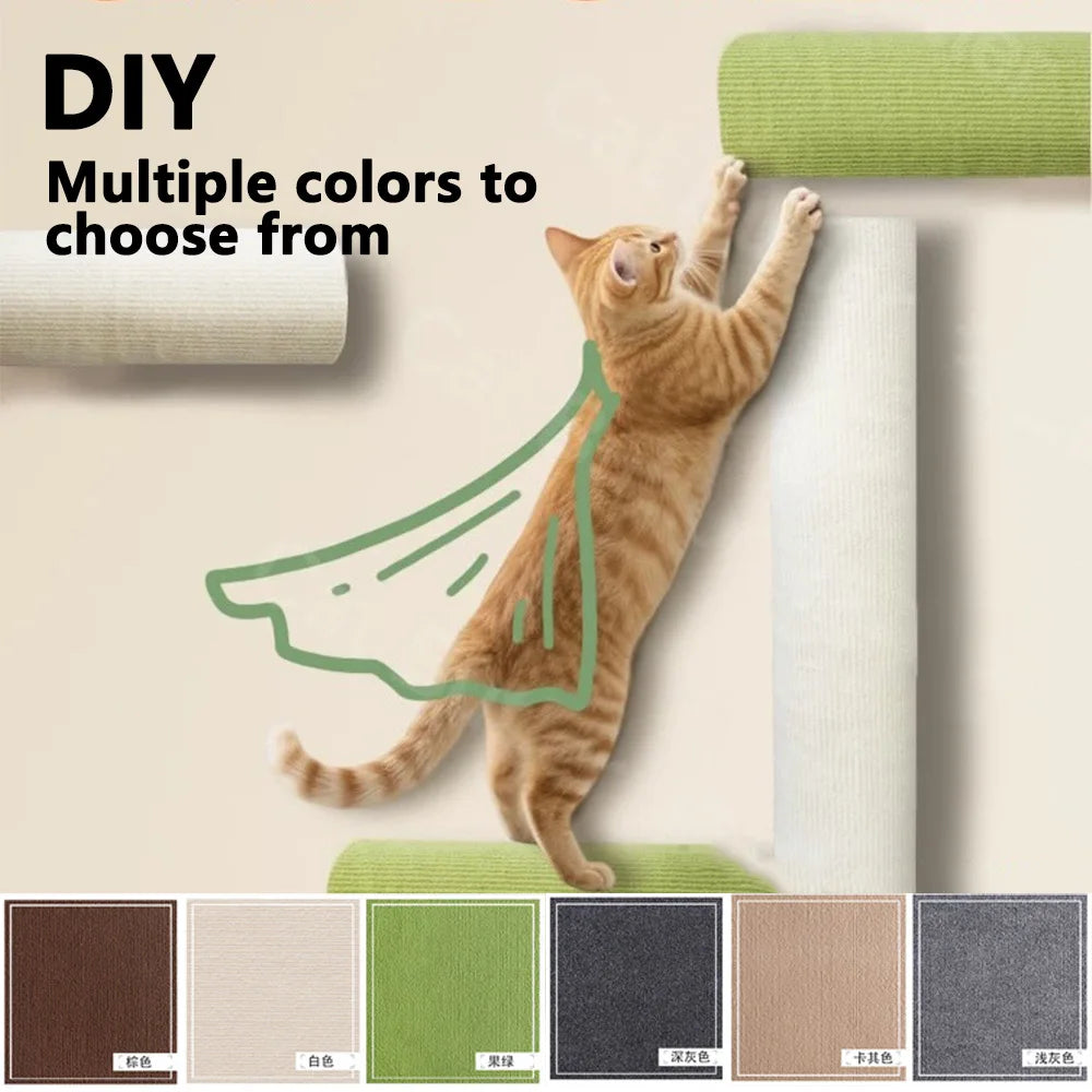 7 Color Cats Scratching Board Wall Mounted Cats Tree Self-Adhesive Cats Scratching Post Wall Cats Toy Climbing Ladder Wall Decal