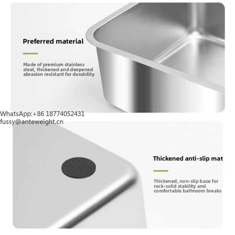 Stainless Steel Litter Box: Enclosed Top-Entry Design To Prevent Tracking & Easy To Clean Pet Cat Litter Box And Pet Supplies